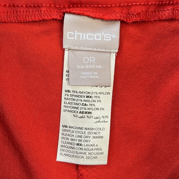 CHICO'S Red Slim Ankle Skinny Casual Pants Slacks Size 4R - Picture 6 of 11